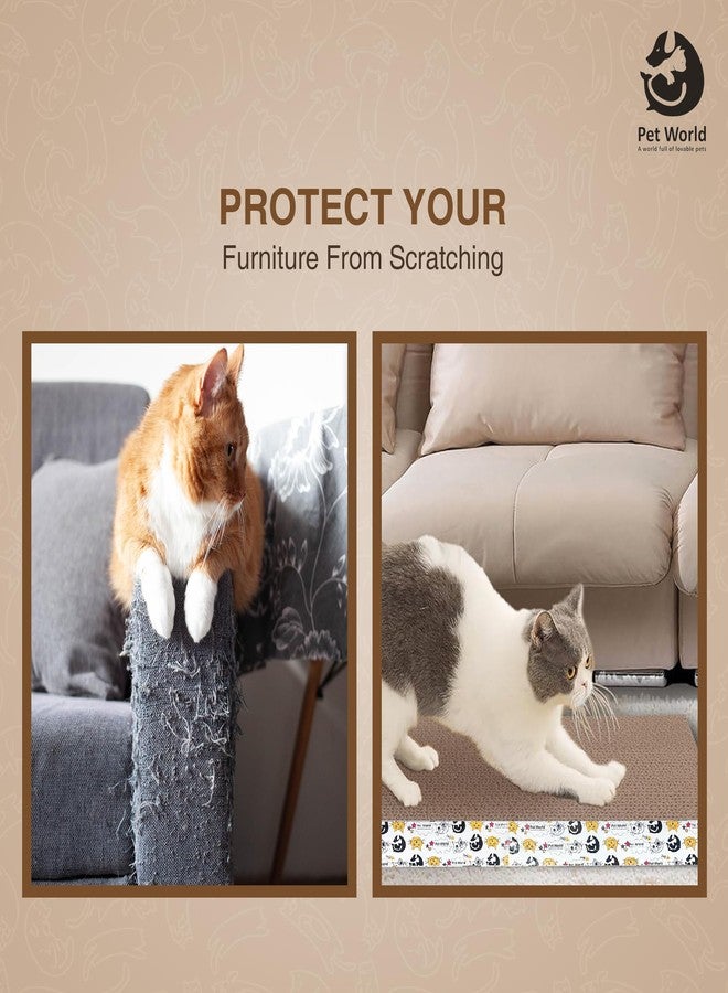 Pet World Cat Scratcher, a 2-in-1 Reversible Scratching Pad Recyclable Corrugated Scratch Toy with Straight Shape & 10ML Catnip Cat Scratch Lounge for Furniture Protection (48x24x5) - Image 3